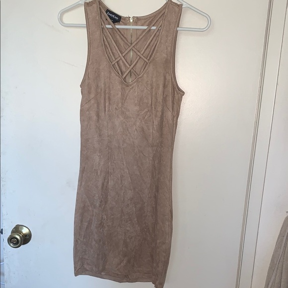 BNWOT BeBe Tan Sleeveless Dress - Picture 1 of 8